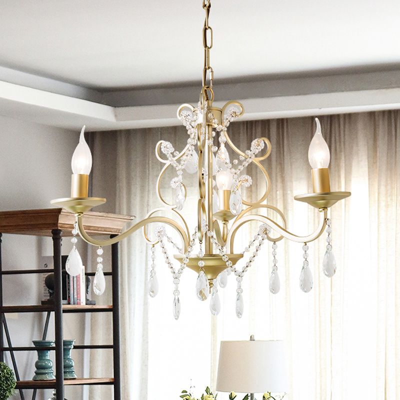 Champagner -Kerzenhänge hängen leichter traditioneller Kristall 3/6 Lampenrestaurant Kronleuchter mit Wirbelelement