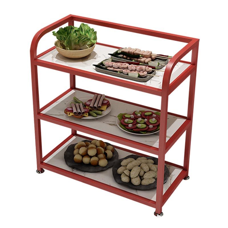 25.59"H Stationary Modern Prep Table Metal Prep Table for Home Use