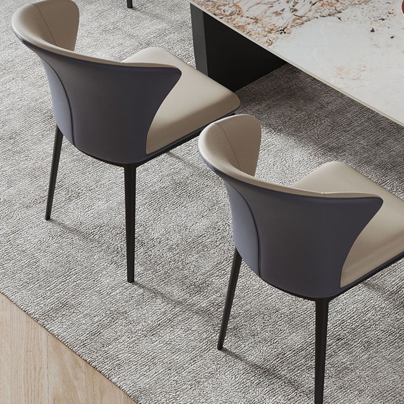 Modern Style Wingback Chairs Leather Dining Chairs for Kitchen