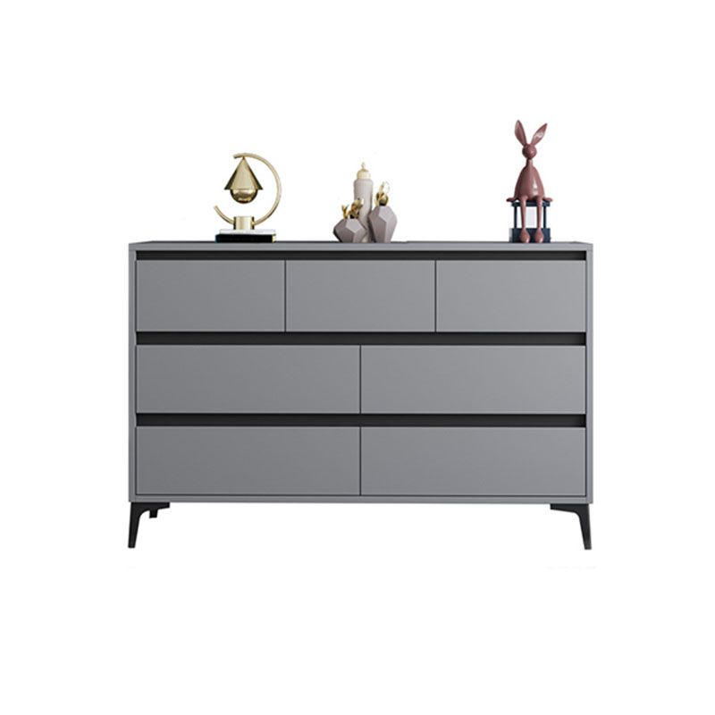 Modern Gray Storage Chest Soft-Close Drawers Wood Dresser for Bedroom