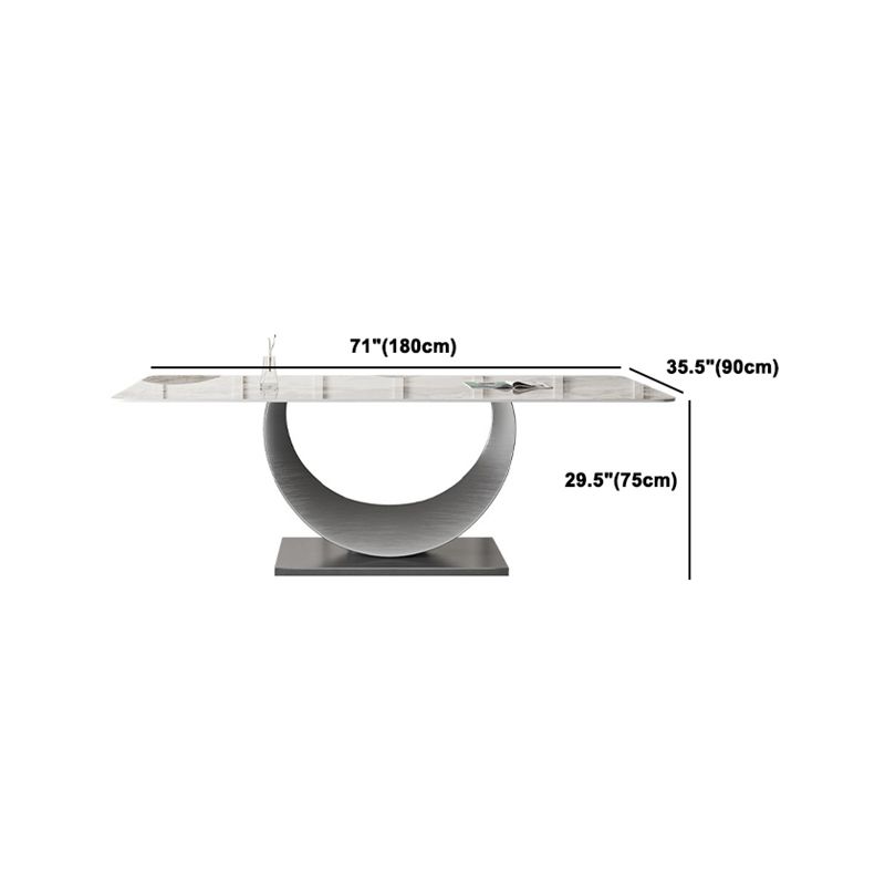 Modern Dining Room Set 1/3/4/5/8 Pcs Sintered Stone Top Table with Wingback Chairs