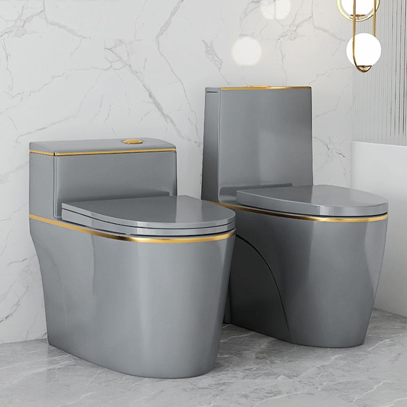 Traditional Siphon Jet Concealed Tank Flush Toilet Floor Mount Toilet Bowl with Seat