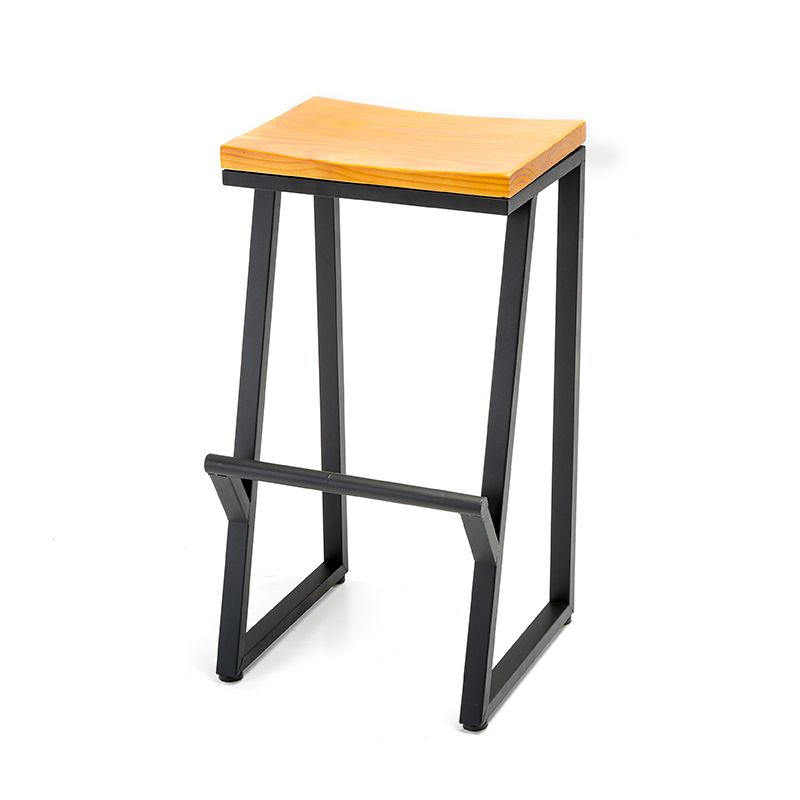 Industrial Square Counter & Bar Stool Metal Natural Counter Height Stool for Cafe