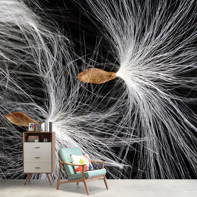 Simple Feather Wall Murals Contemporary Wall Art for Bedroom, Moisture Resistant