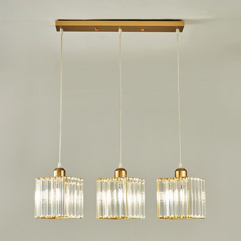 Estilo contemporáneo Geometry Island Lighting Crystal 3 Light Island Lights