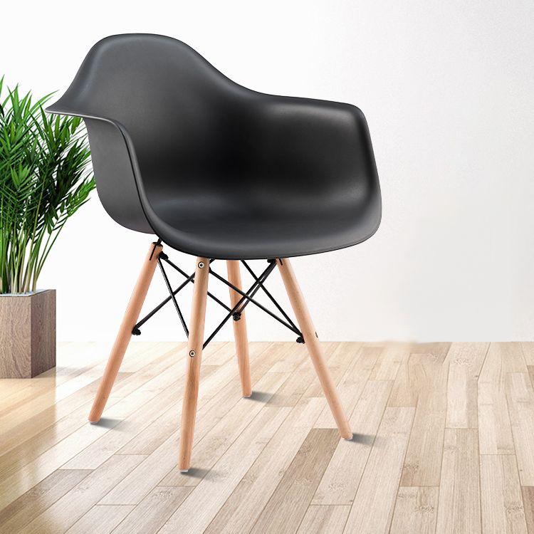 Modern Chairs Dining Arm Chairs with Wooden Legs for Kitchen