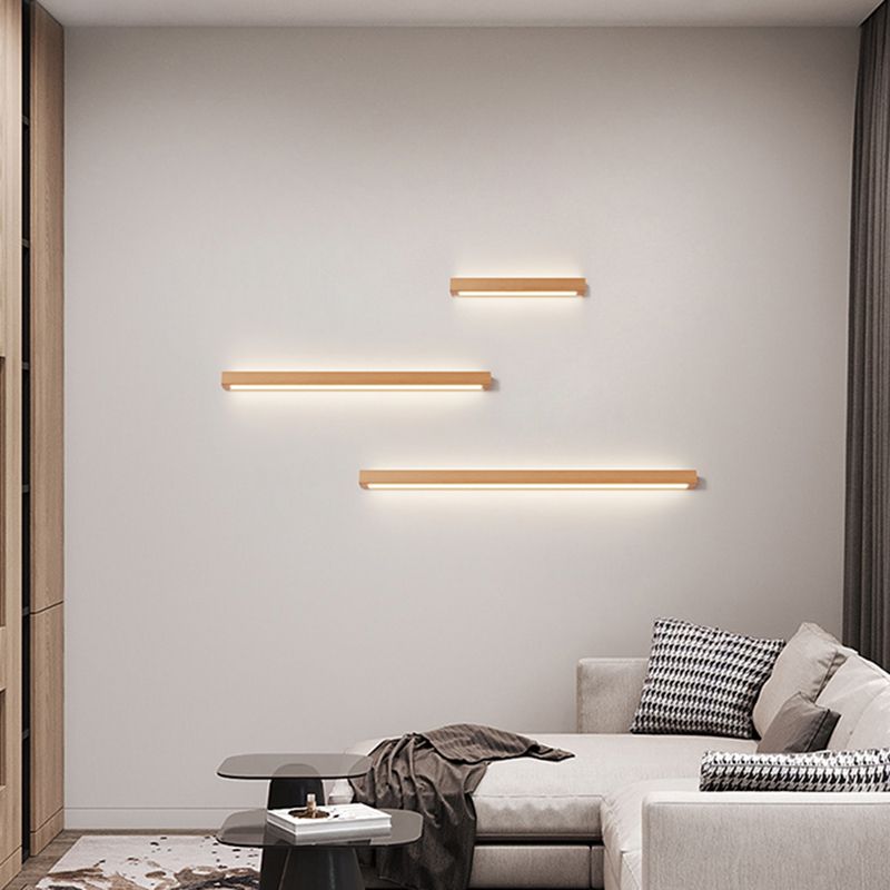Luci da parete di vanità lineari in stile moderno legno 1 luci specchio da toeletta leggero