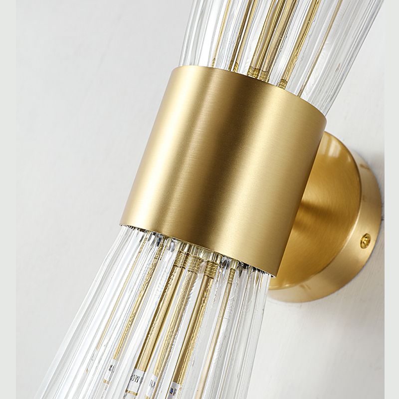 Lampada di scarico di clessidri di clessidri Crystal 2 Luci Postmoderna Luce murale in oro