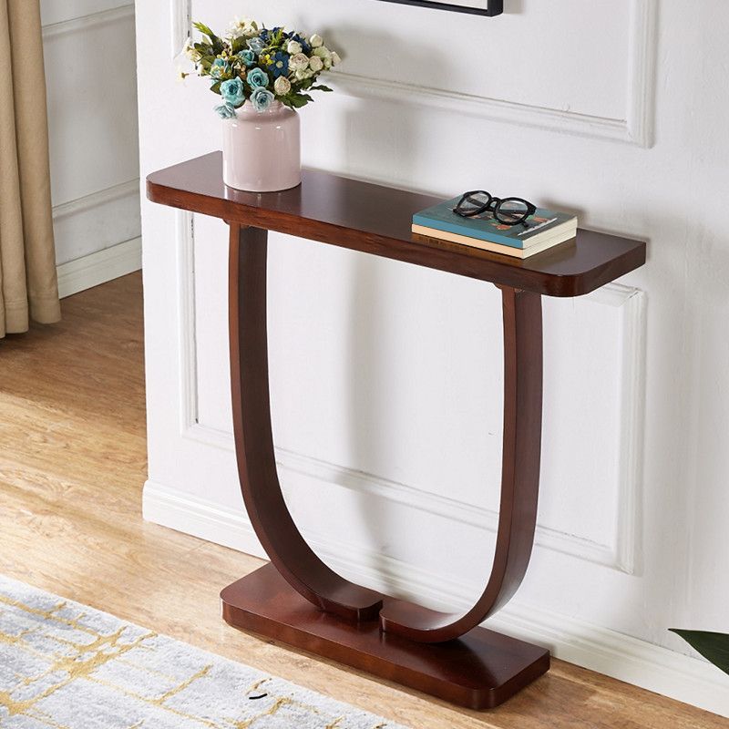 Solid Wood 31.5" Tall Console Table 1-shelf Accent Table for Hall
