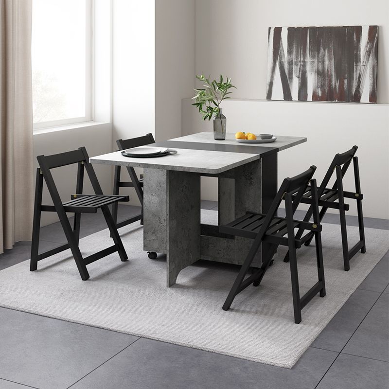 Foldable Artificial Rectangle Wooden Table Extendable Table with Storage(only table)