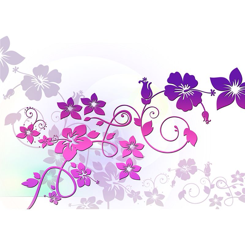 Modern Illustration Mural Wallpaper Flowers Sitting Room Wall Mural