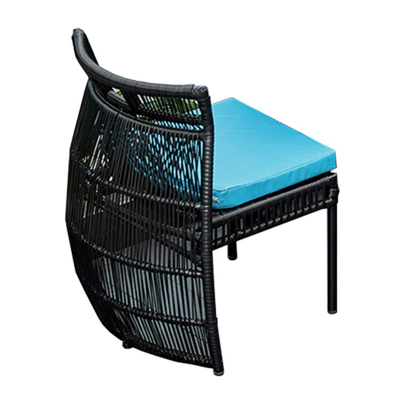 Boho Style Bistro Set 3 Pieces Round Glass Water Resistant Bistro Set