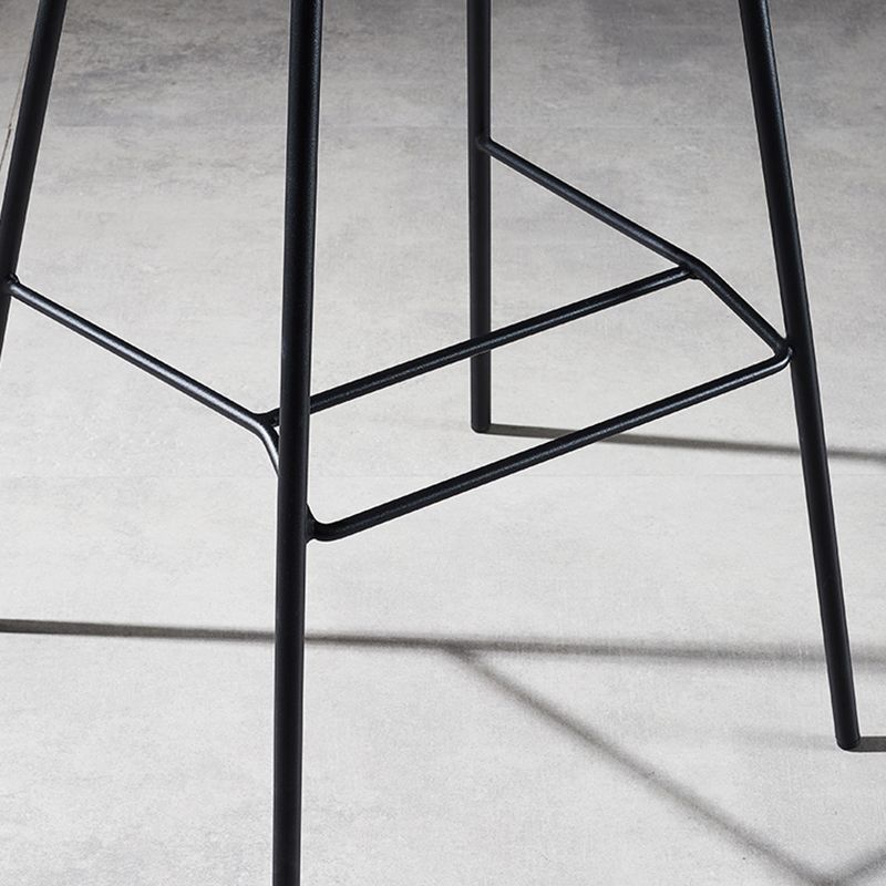 Low Back Bar & Counter Stool Bucket Industrial Quilted Leather Counter Stool