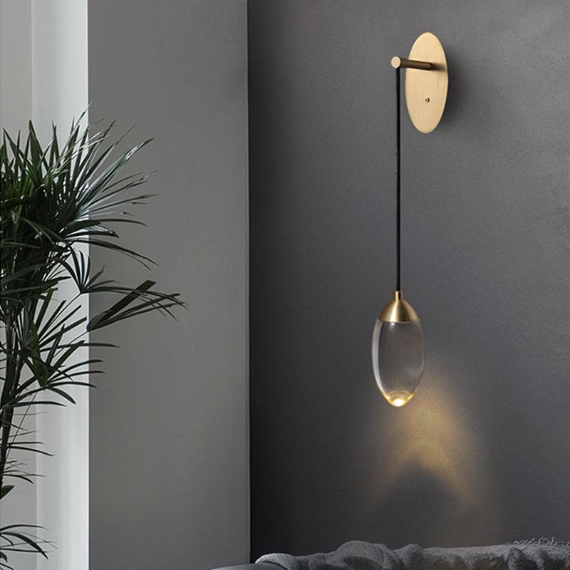 Crystal Teardrop Wall Sconce Lights Modern Style 1 Light Wall Mounted Light Fixture