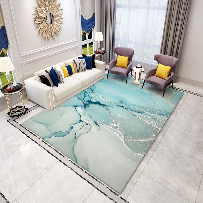 Purple Modern Rug Polyester Abstract Pattern Rug Stain Resistant Rug for Living Room