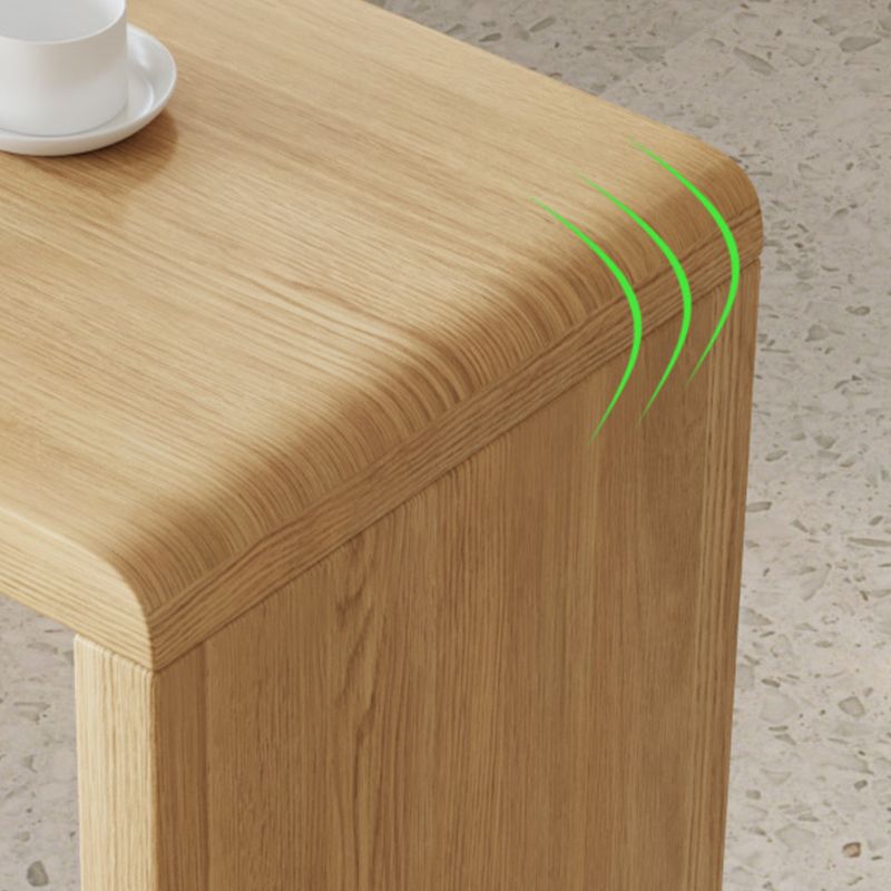 Contemporary Solid Wood Top Rectangle Bar Dining Table with Storage