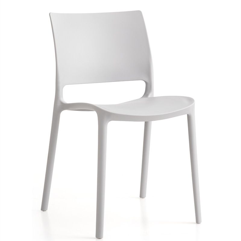 Contemporary Style Side Chair Open Back Plastic Dining Room Chair