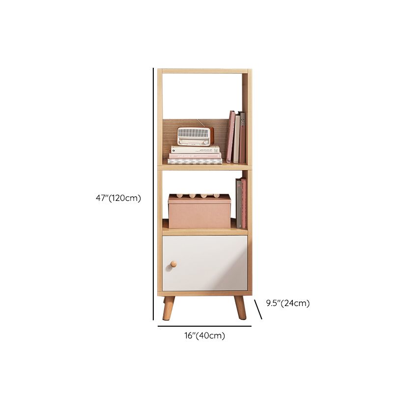 Engineered Wood Bookcase Standard Contemporary Bookshelf with Drawers