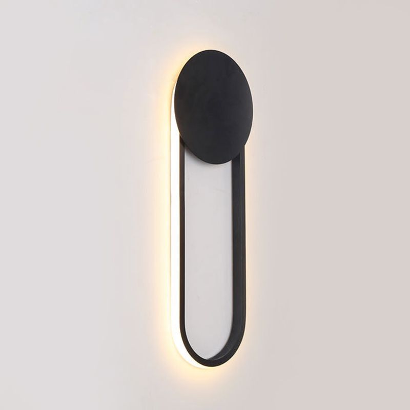 Modern Ellipse Wall Mount Lighting Metallic Wall Mounted Lighting for Living Room