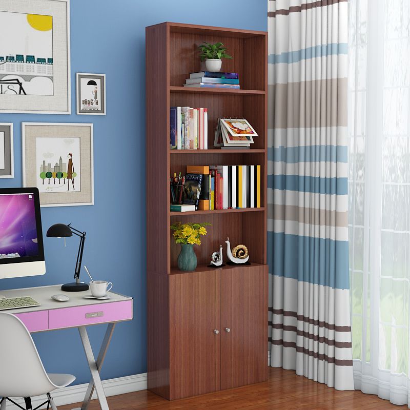 Closed Back Standard Storage Bookcase Nordic Wooden Bookshelf