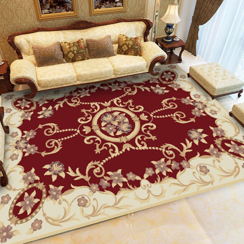 Fancy Chinoiserie Rug Multi Color Floral Area Carpet Non-Slip Backing Stain Resistant Pet Friendly Rug for Living Room