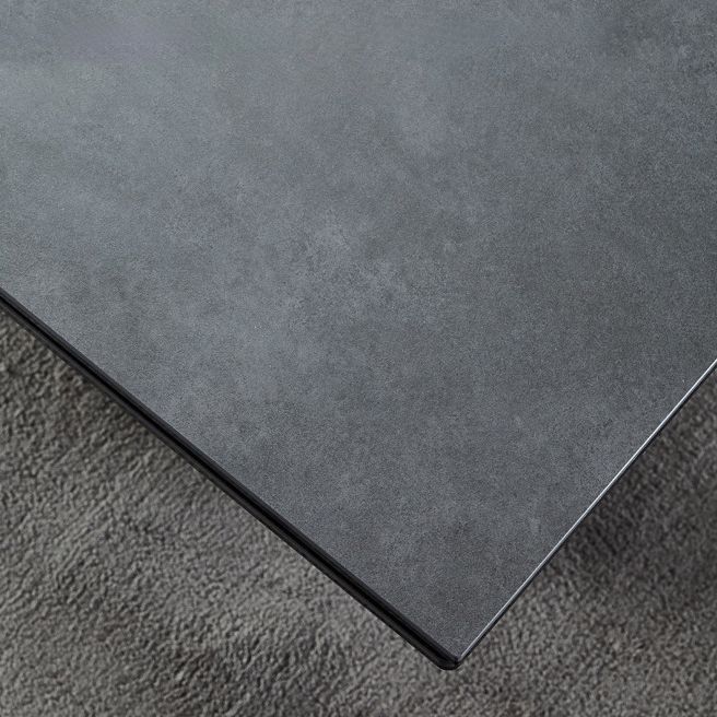 Mesa de comedor gris de estilo moderno Mesa de comedor de piedra sinterizada con marco negro