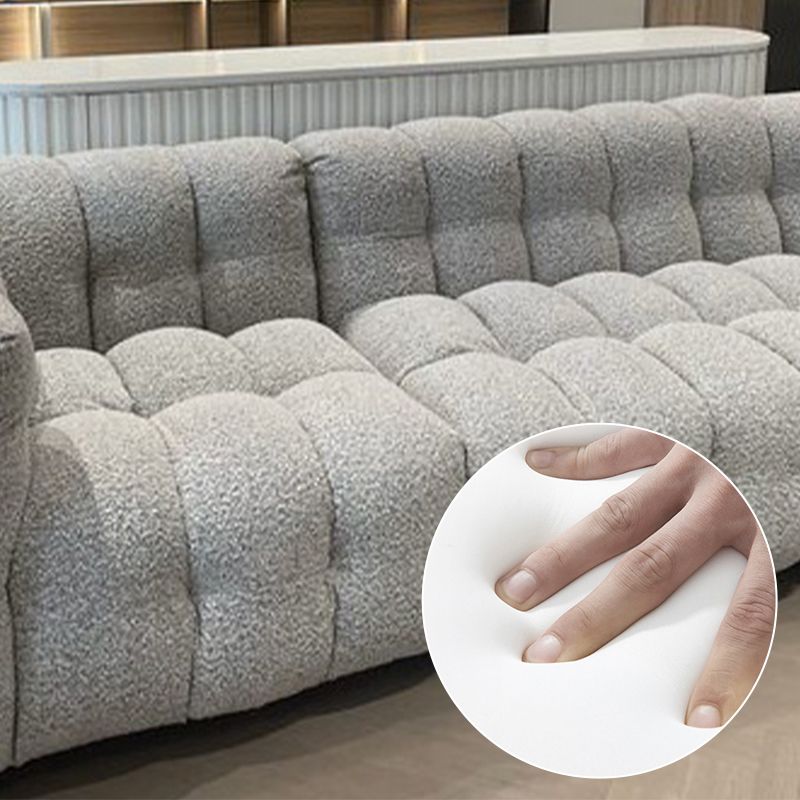 Bank met kussen terug met wol/imitatie lederen beige kussens