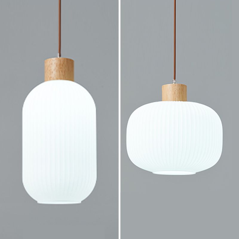 Pendre géométrique en bois en bois de style artistique moderne lampe suspendue intérieure en rondins