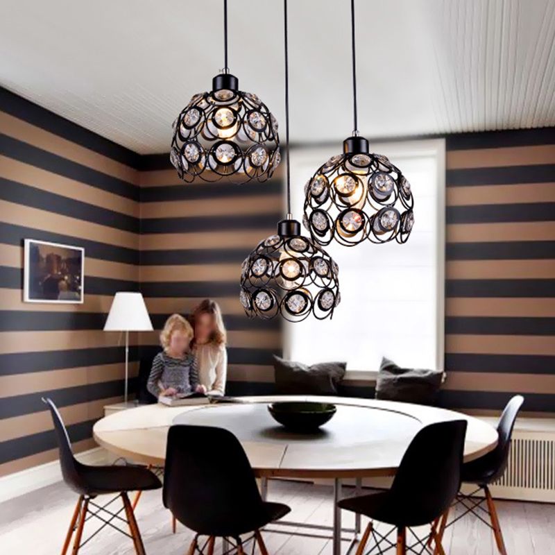 Globe hanger lamp Modern Crystal 1-Light bedhanging van beddenverlamptemature