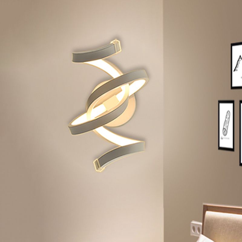 Ivory Ribbon Wall Light Sconce Minimalism LED Acrylic Wall Mounted Lighting for Bedroom