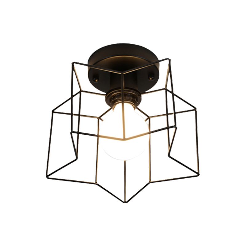 Star Metal Close to Ceiling Light Simple Ceiling Mounted Fixture