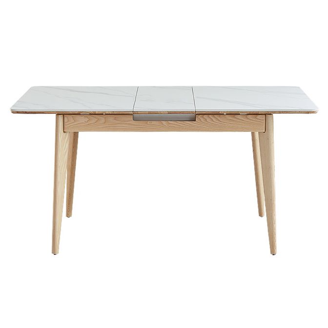 Rectangle Extendable Stone Dining Site Table Traditional Luxury Dinette Table with 4-foot