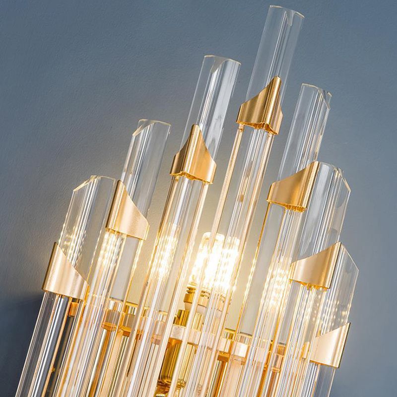 Clear Crystal 2 - Light Wall Sconce in Gold Metal Post Modern Wall Light