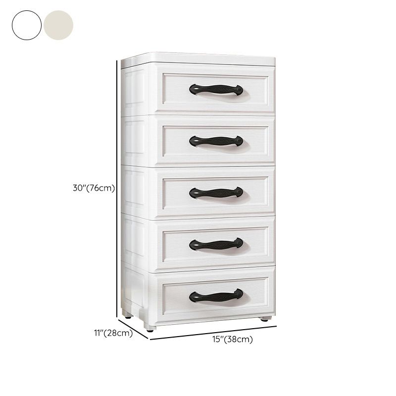 Contemporary Wardrobe Armoire with Drawer Plastic Non-Hanging Armoire