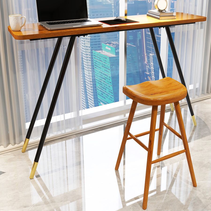 Glam Rectangle Bar Table Set 1/2 Pcs Brown Wood Bar Table Set