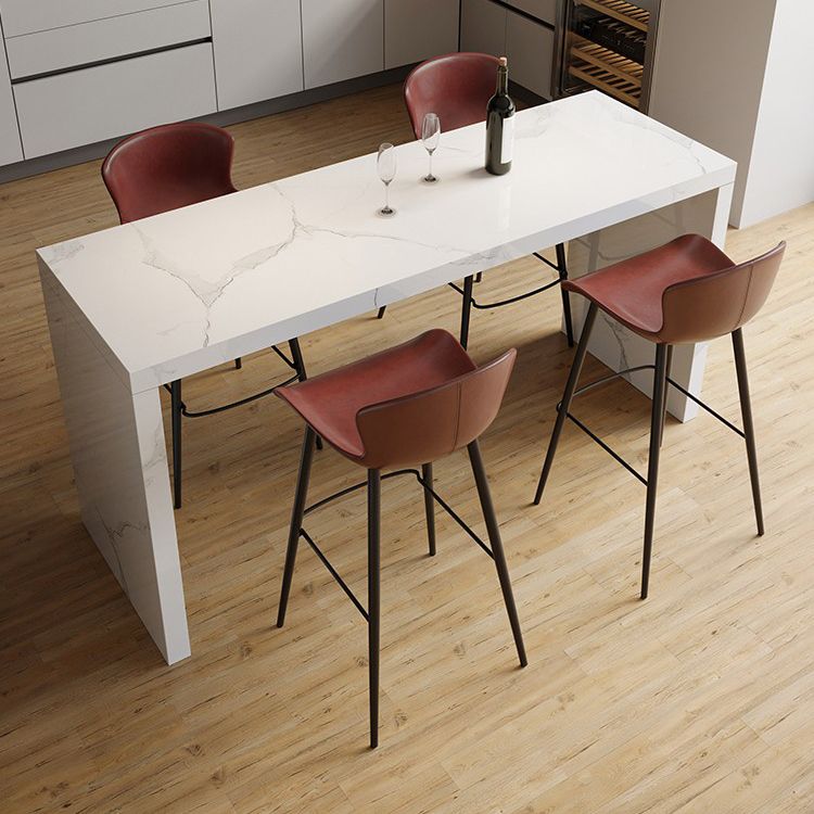 Modern Style Bar Table Set 1/3/4/5 Pieces Rectangle Stone Pub Table Set