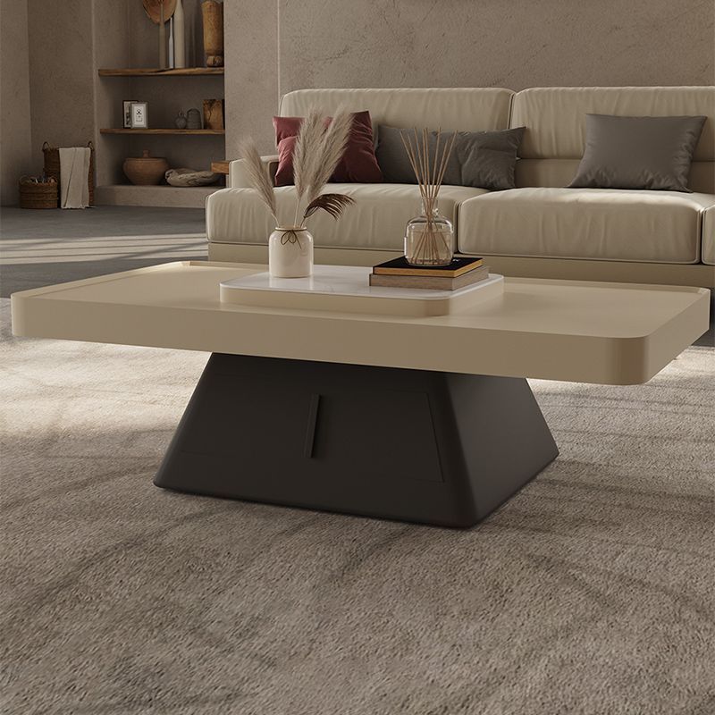 27" Wide Glam Cocktail Table Pedestal Rectangle Coffee Table