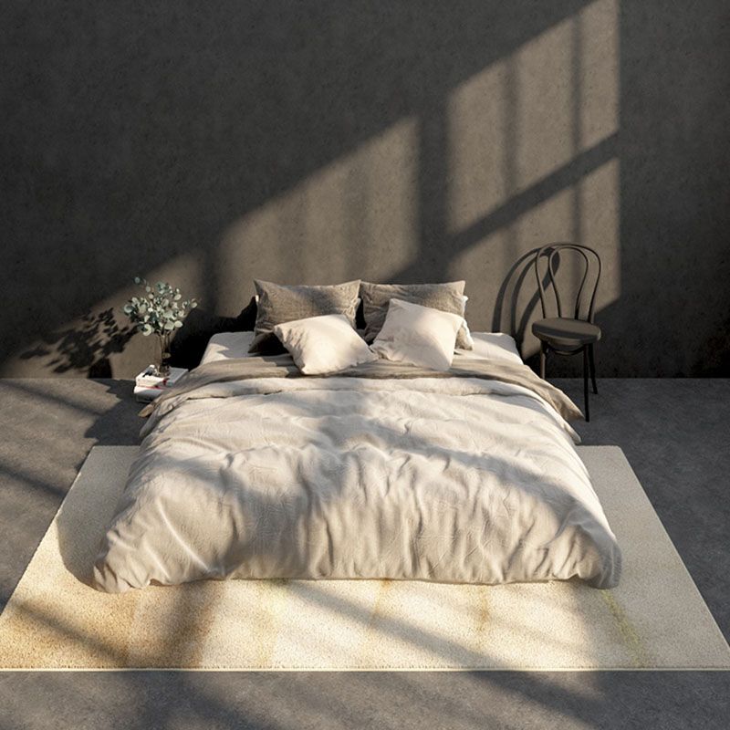 Beige Modern Carpet Polyester Color Block Carpet Washable Carpet for Living Room