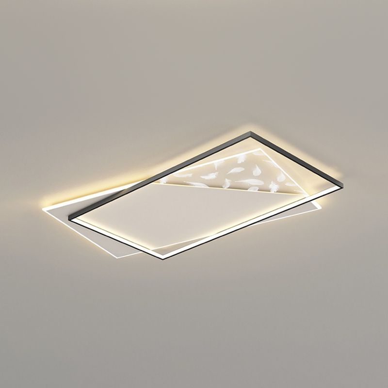 Forme géométrique LED plume plafonnier moderne en aluminium 2 lumières encastré pour chambre à coucher