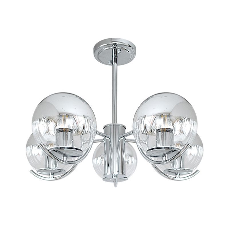 Globe Pendant Lights Modernism Glass Pendant Lighting Fixtures in Silver