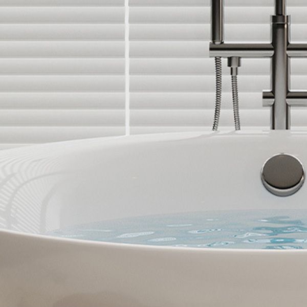 Modern Stand Alone Bathtub with Center Drain Acrylic Bath Tub
