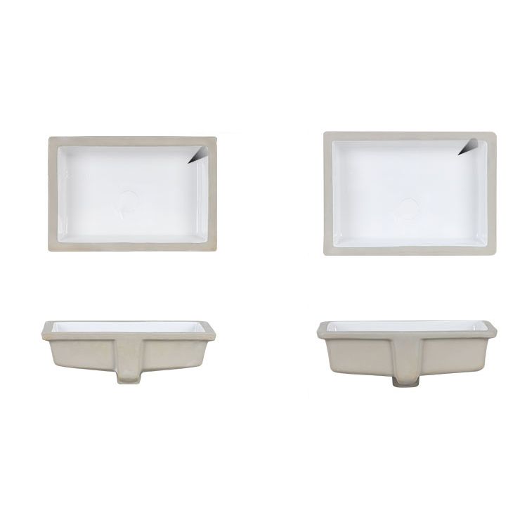 Modern Bathroom Sink Pop-Up Drain Porcelain Rectangular Vessel Bathroom Sink