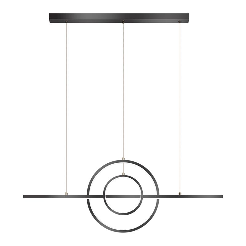 Linear Shape Island Lighting Ideas Modern Style Metal 3 Light Island Pendants in Black