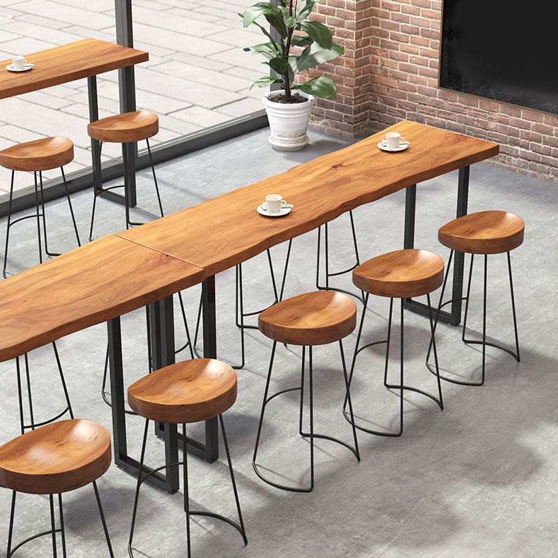 1/2/7 Pieces Modern Rectangle Pub Table Set Wooden Counter Table with Backless Stools