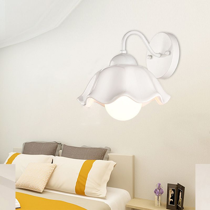 Luz de plataforma acampanada Cerámica de estilo pastoral americano 1 apliques de luz