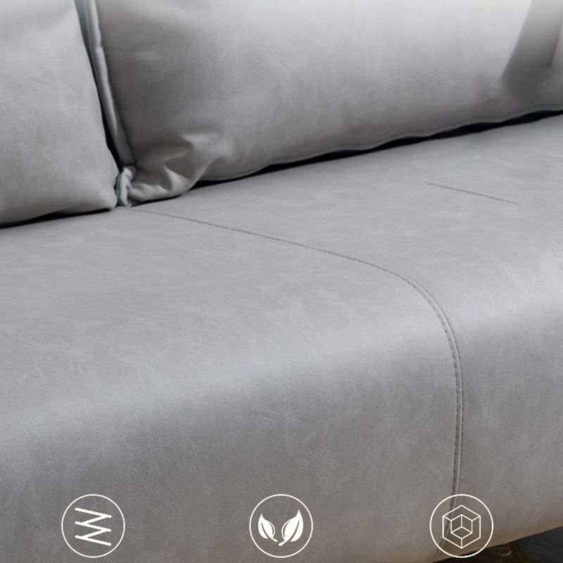 Solid Wood Loveseat Sofa Square Arm Living Room Settee with Pillows