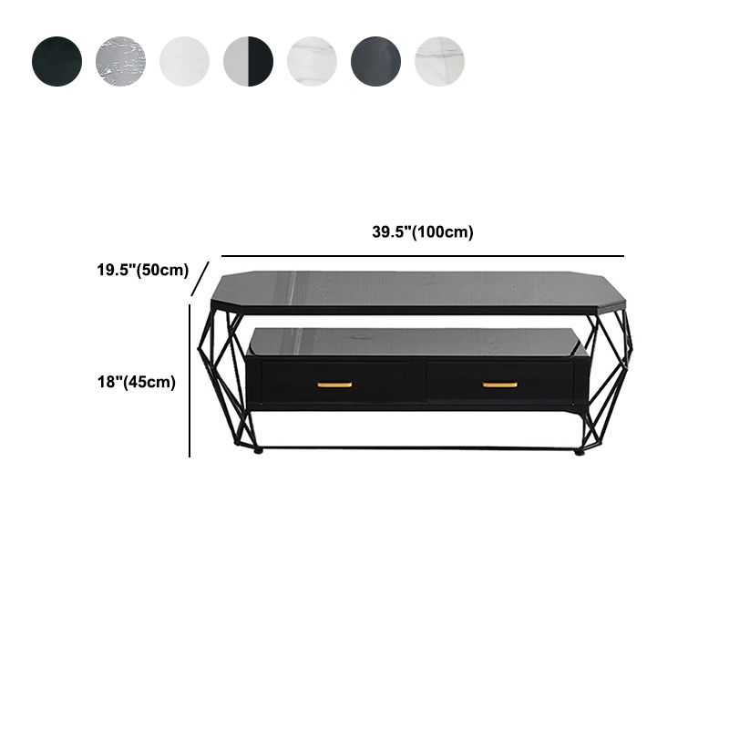 Frame Base Rectangular Glam Style Slate Table Plate Metal Iron Bottom Frame Coffee Table