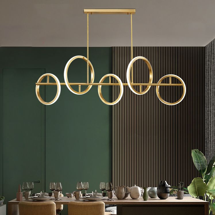 Circle Chandelier Light Fixtures Contemporary Metal Pendant Lights for Kitchen Island