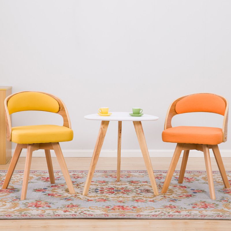 Chaise de salle à manger de style contemporain, chaise latérale à dossier ouvert en bois massif de 17 pouces de large pour la maison