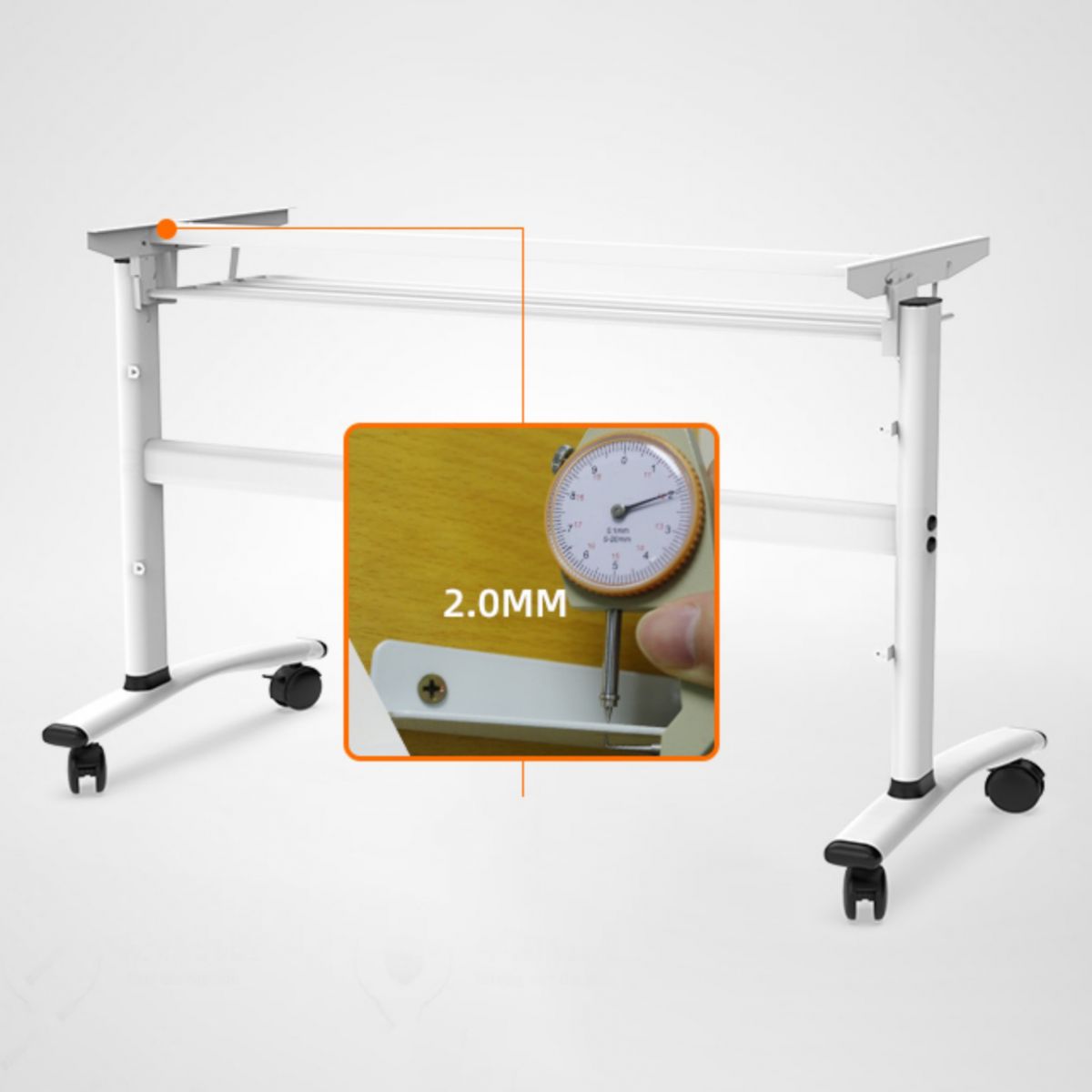 Contemporary Office Desk with Wheels Brown Manufactured Wood Rectangular Desk